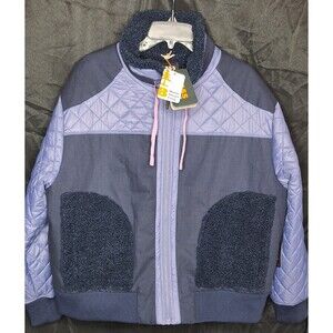 Bass Outdoor Women's Quilted-Trim Zip Bomber Jacket Blue Size XS New